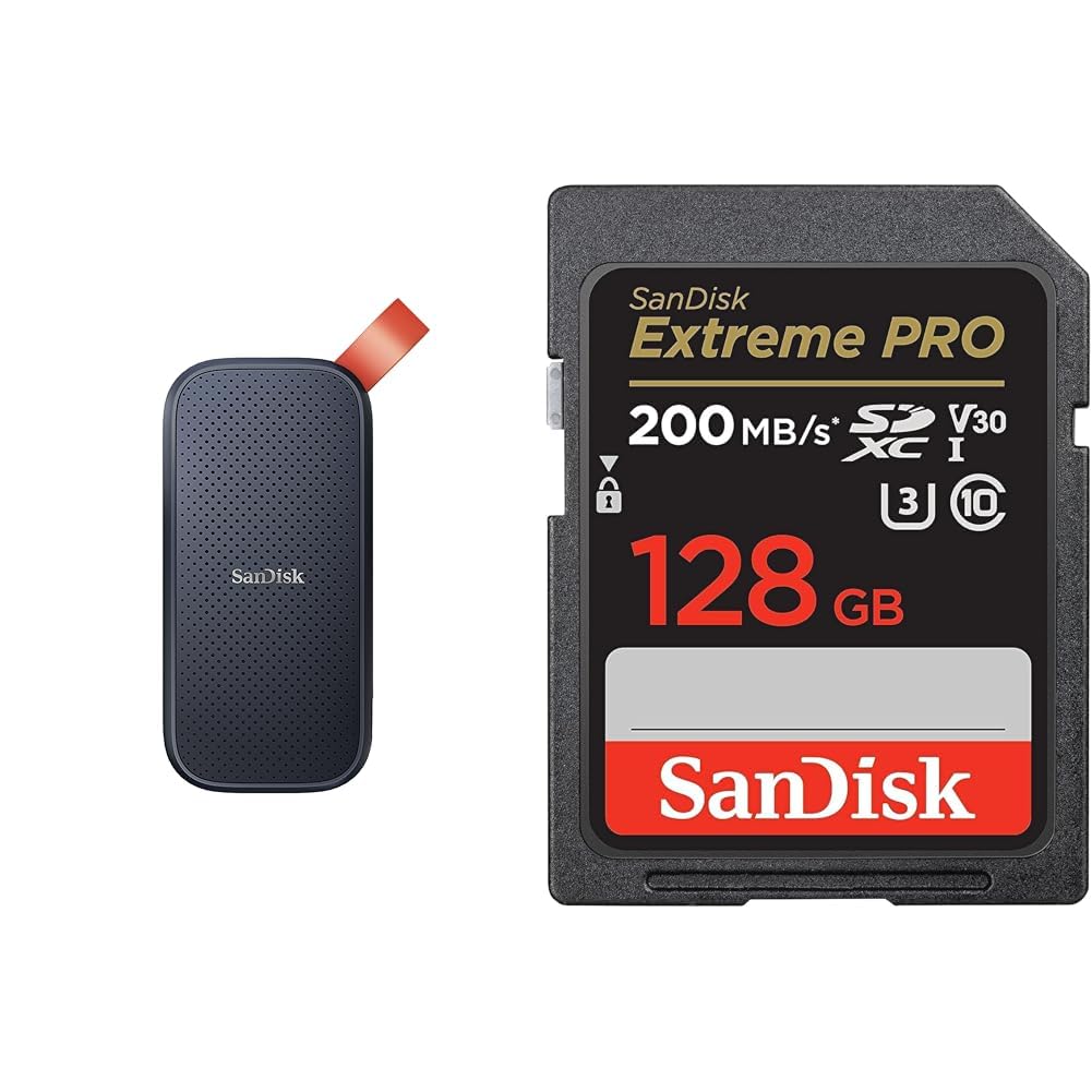 SanDisk 1TB Portable SSD, 800MB/s R, USB 3.2 Gen 2, Rugged SSD