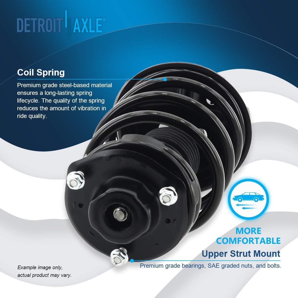 Detroit Axle - Front Left Strut for Toyota 1997-2001 Camry, 1997-2003 Avalon, 1999-2003 Solara, 1997-2001 Lexus ES300, Driver Side Ready Strut w/Coil Spring Assembly Replacement Suspension