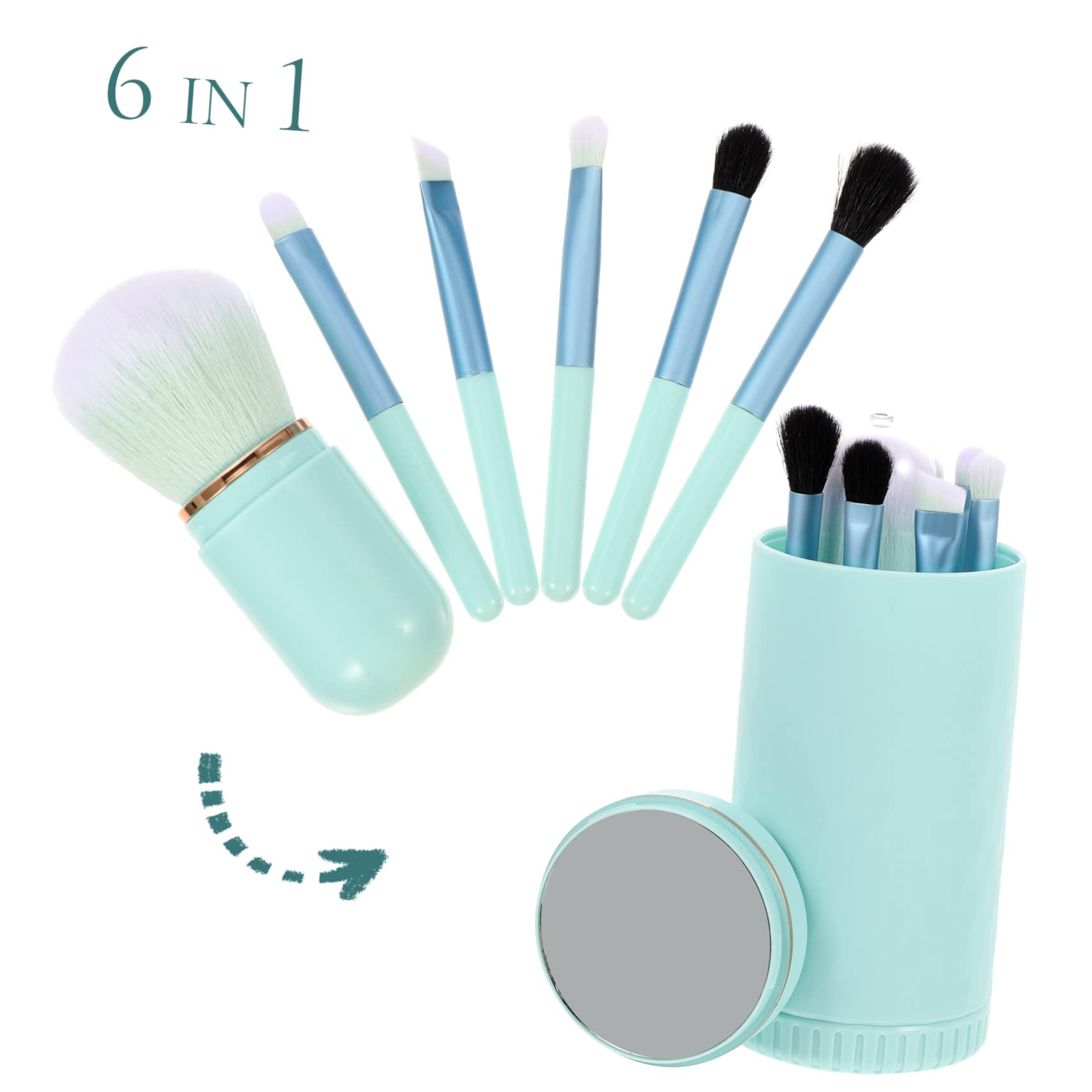 Healeved 4sätze Professionelle Kosmetikpinsel Mit Künstlichen Fasern Und Spiegel Tragbar Für Make-up-anwendungen Drehbarem Pinselhalter Und Praktischer Aufbewahrung