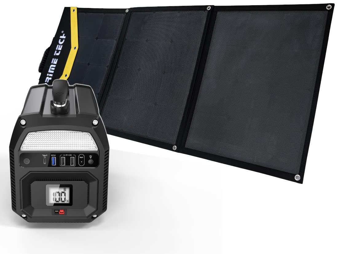 Prime Tech Tragbare Powerstation Solargenerator 515Wh 600W inkl. 120W Solarpanel