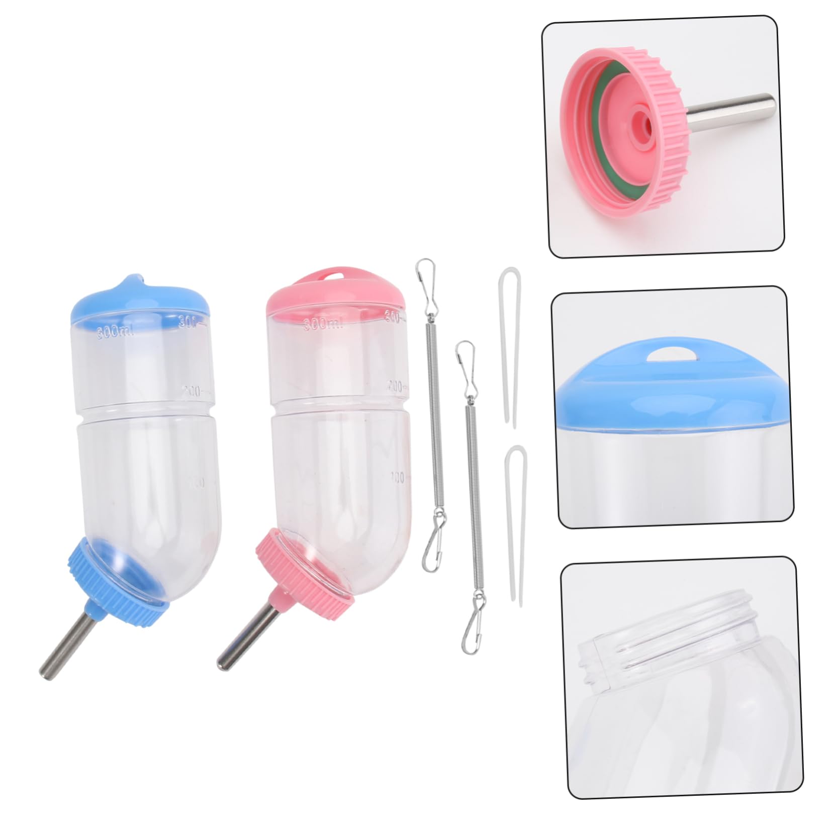 VANZACK 6pièces Fontaine à Eau pour Petits Animaux Abreuvoir Automatique Inoxydable pour Lapins Cobayes Chinchillas Distributeur Pratique sans Fuite