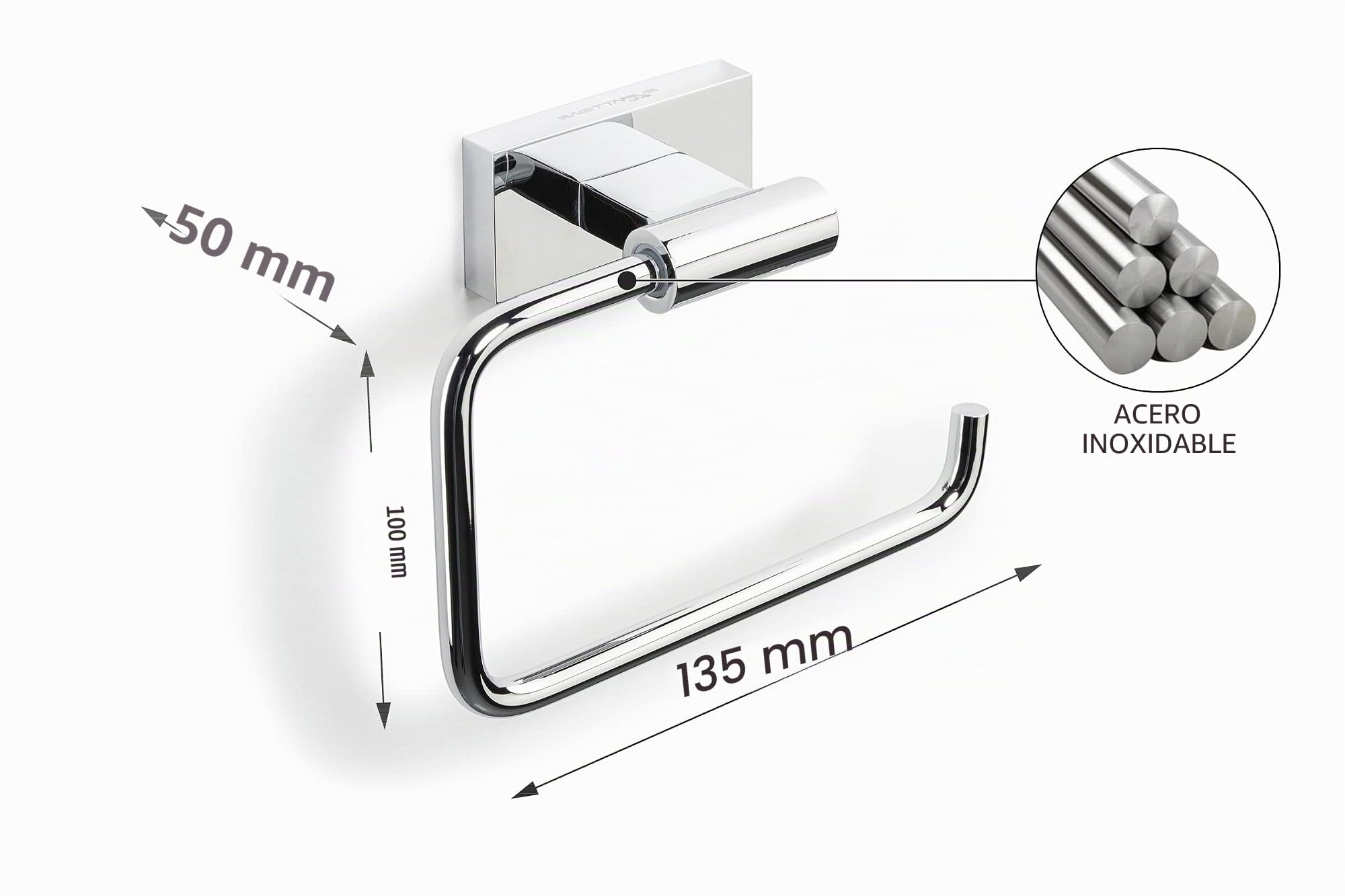 Porta Rollos de Papel Higiénico 140S1, Acero Inoxidable SUS304 Pulido, Acabado Cromado Anticorrosión, Soporte Elegante y Duradero para Baño Moderno