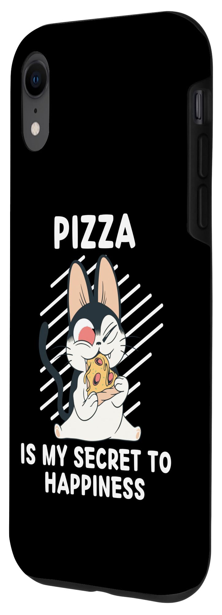iPhone XR Cute Cat Pizza Is My Secret To Happiness Cat Case - Image 2