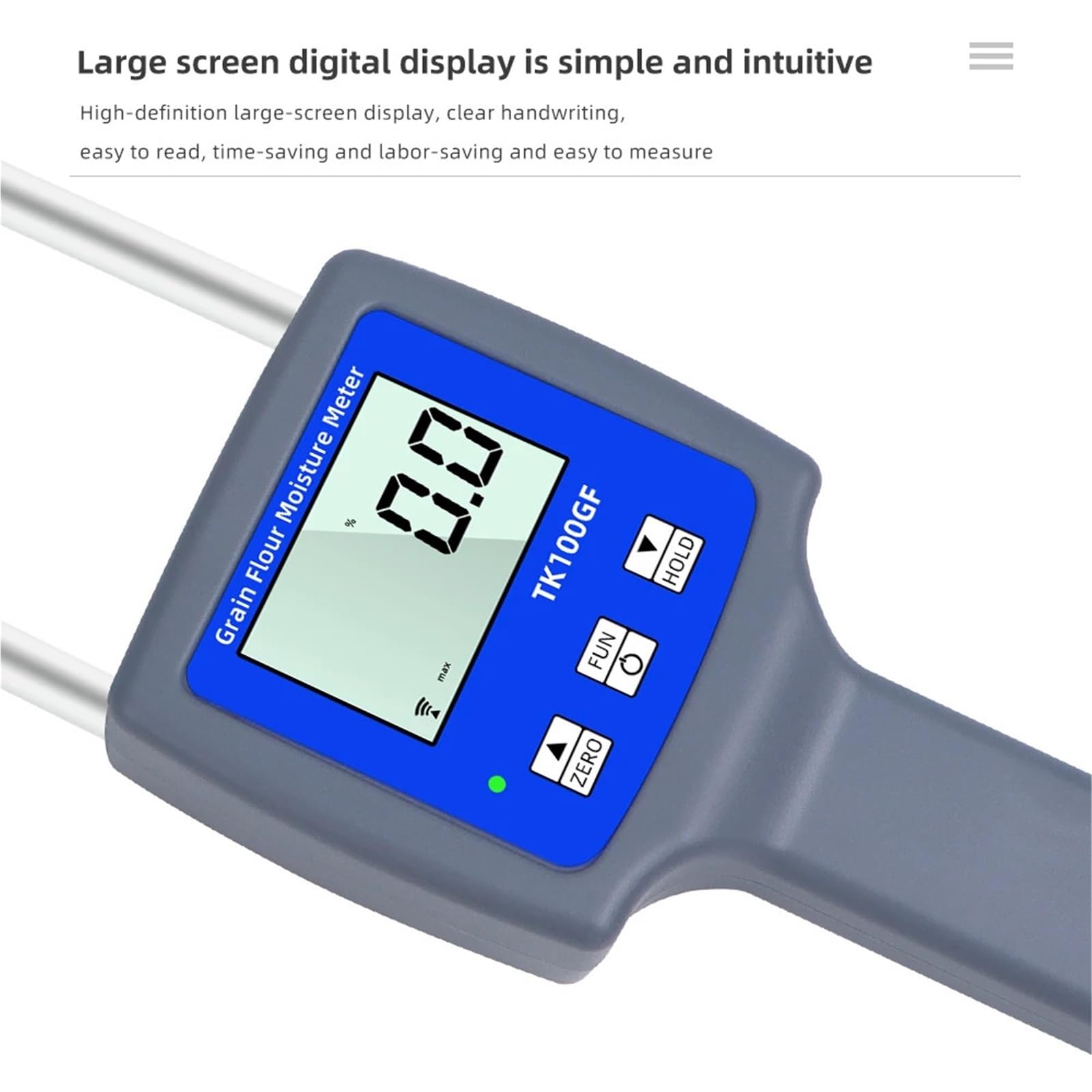 TK100GF Stärke Feuchtigkeit Tester LCD Digital Hygrometer Feuchtigkeit Analysator Feuchtigkeit Detektor for Mais Weizen Reis Bean Mehl