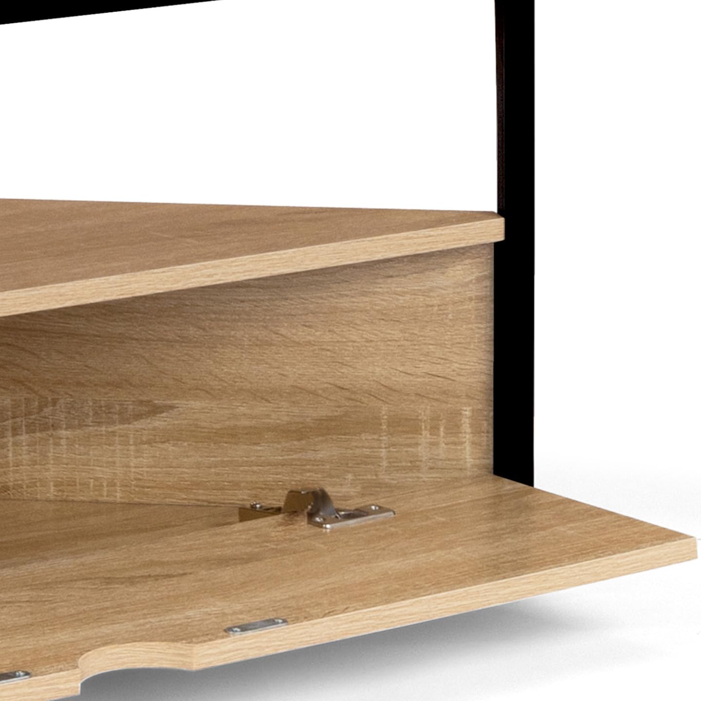 IDMarket - Meuble TV 100 cm d'angle Detroit avec Placard Design Industriel