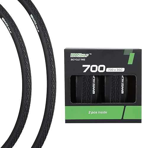 BWSHLF 700x23c25c28c35c Road Bike Tire, Folding Bead Replacement Cycling Bicycle Tires Black Durable 2 Pack
