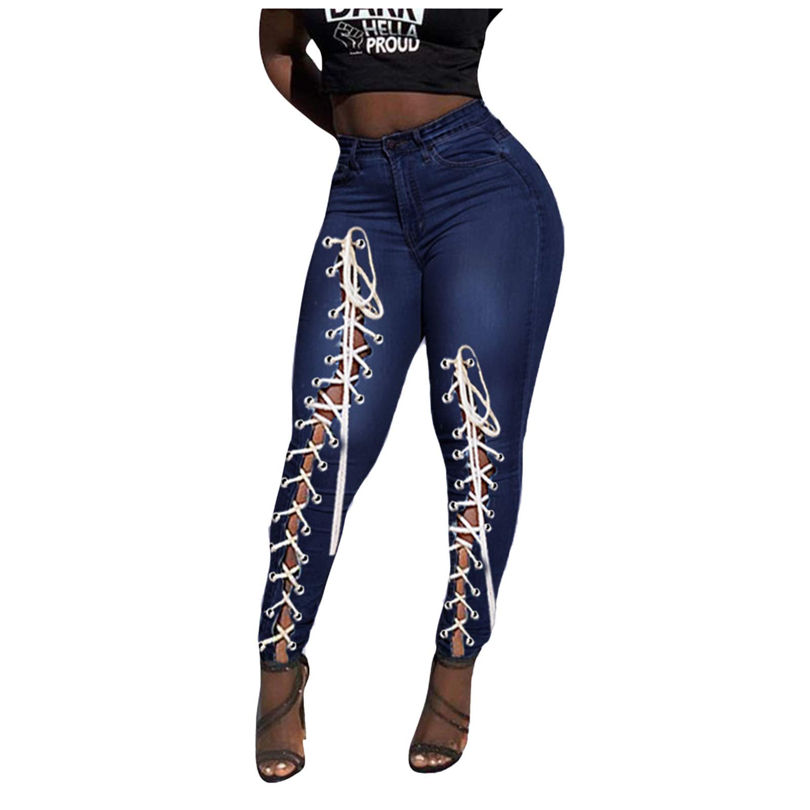 Plus Size Short Jeans for Women Back Cut Front Denim Women's High Long Waisted Burr Short Slim and Pants
