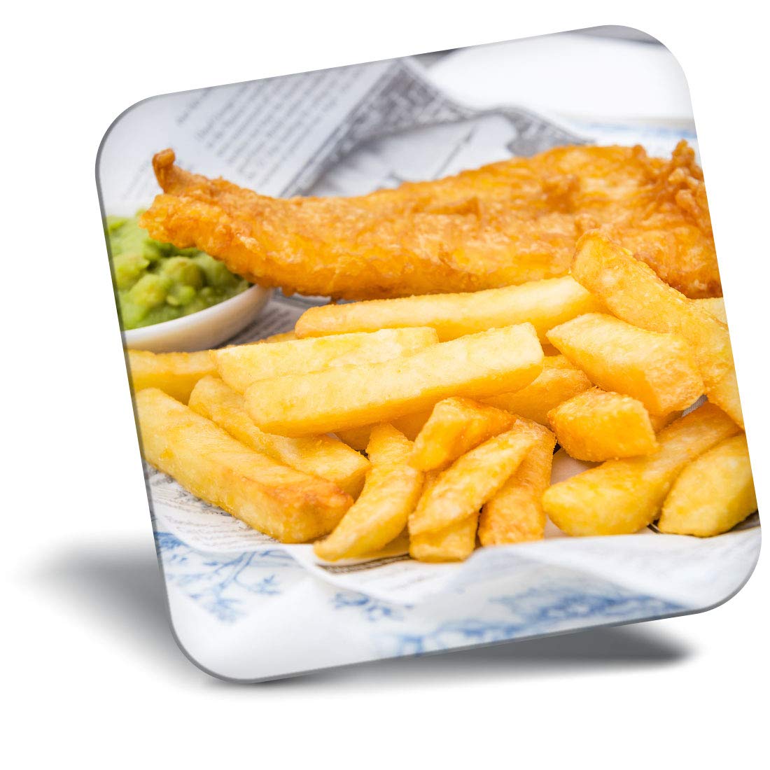Destination Vinyl Ltd Multicolor Fridge Magnet - Fish & Chips Food British Seaside 21529