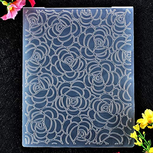 Kwan Crafts Flowers Plastic Embossing Folders for Card Making Scrapbooking and Other Paper Crafts, 12.1x15.2cm