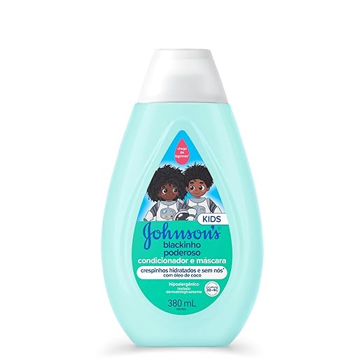 Johnson's Baby Condicionador Infantil Para Cabelos Crespos Blackinho Poderoso, 380mL