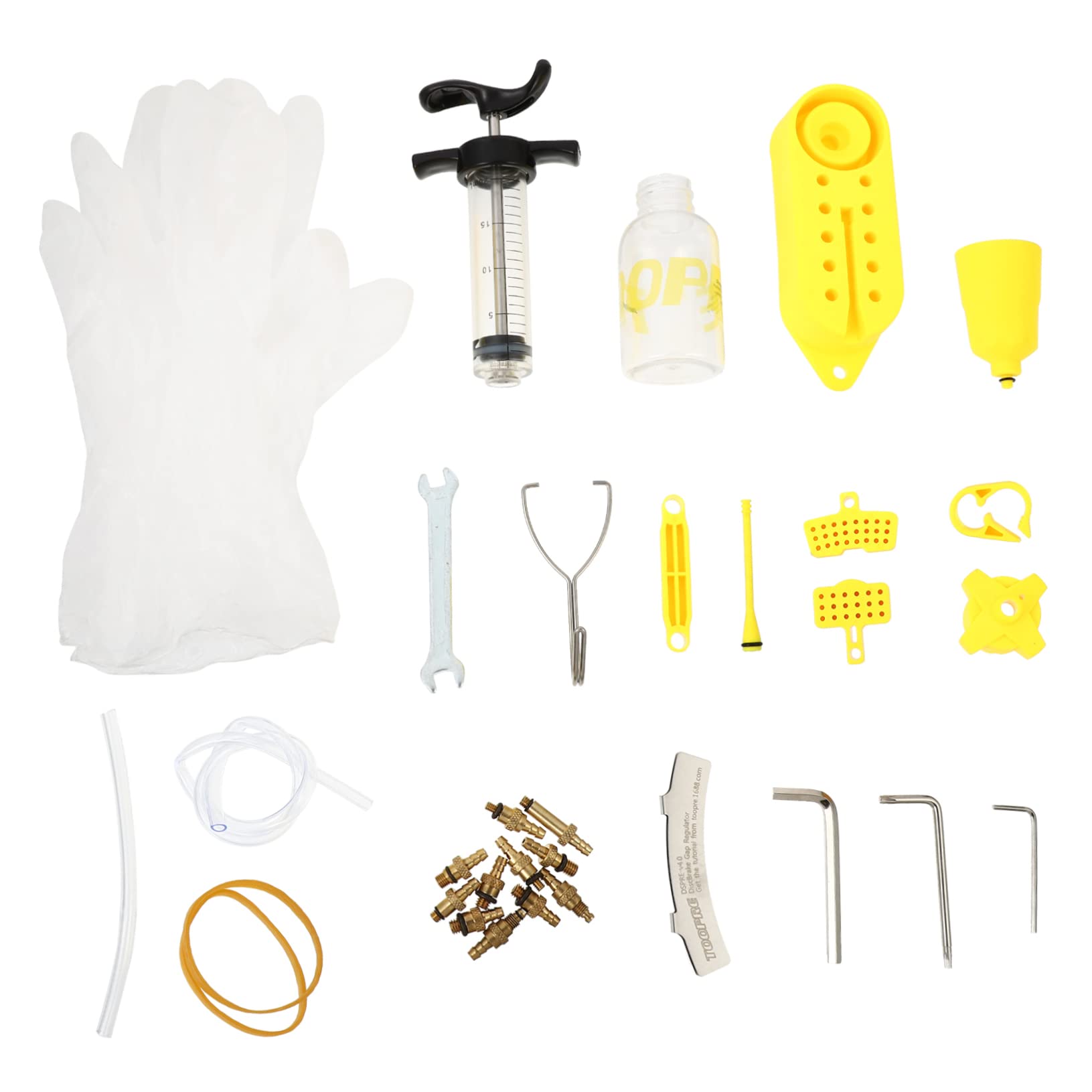 Kit de Purga de Frenos de Disco para Bicicletas Adaptador, Botella de Aceite y Embudo, Herramienta Profesional para Mantenimiento de Frenos