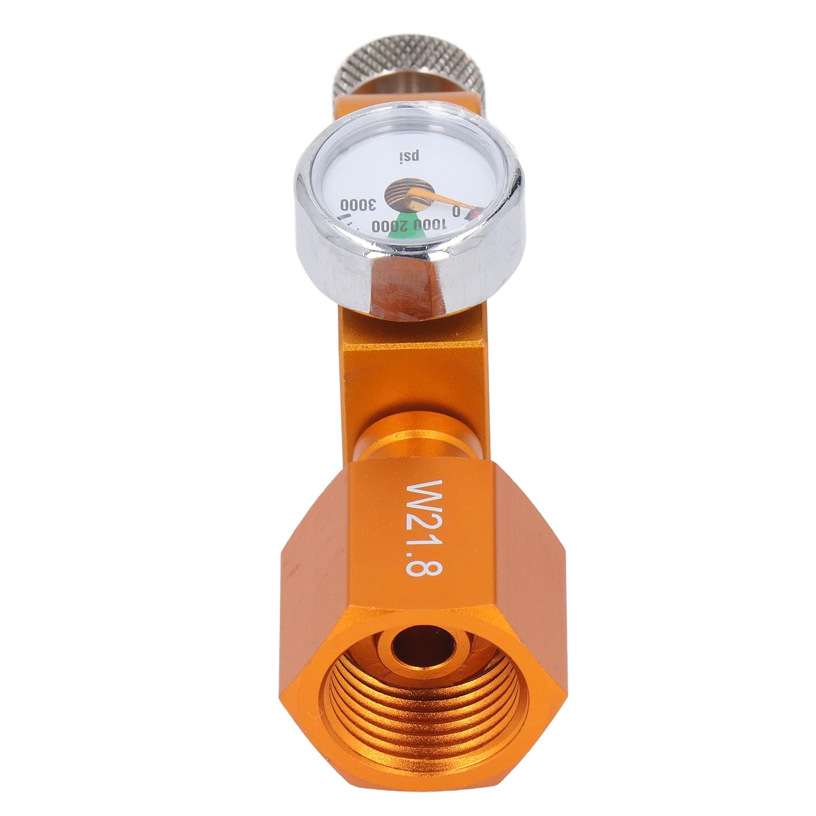 W21.8 Adapter do napełniania CO2 | manometr o wysokiej dokładności i konstrukcja szybkiej klamry, narzędzie do napełniania sody do nadmuchiwanych / opon / sprzętu sportowego | funkcja opróżniania