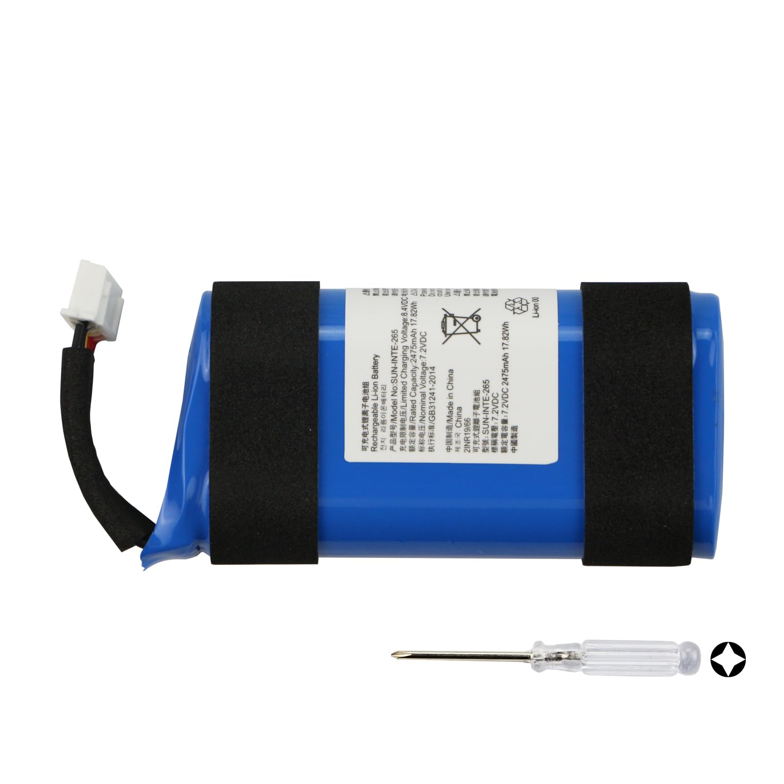 K KYUER SUN-INTE-265 Altoparlante Batteria per JBL PartyBox On-The-Go Powerful Portable Bluetooth Party Speaker Battery with Tools 2475mAh 7.2V