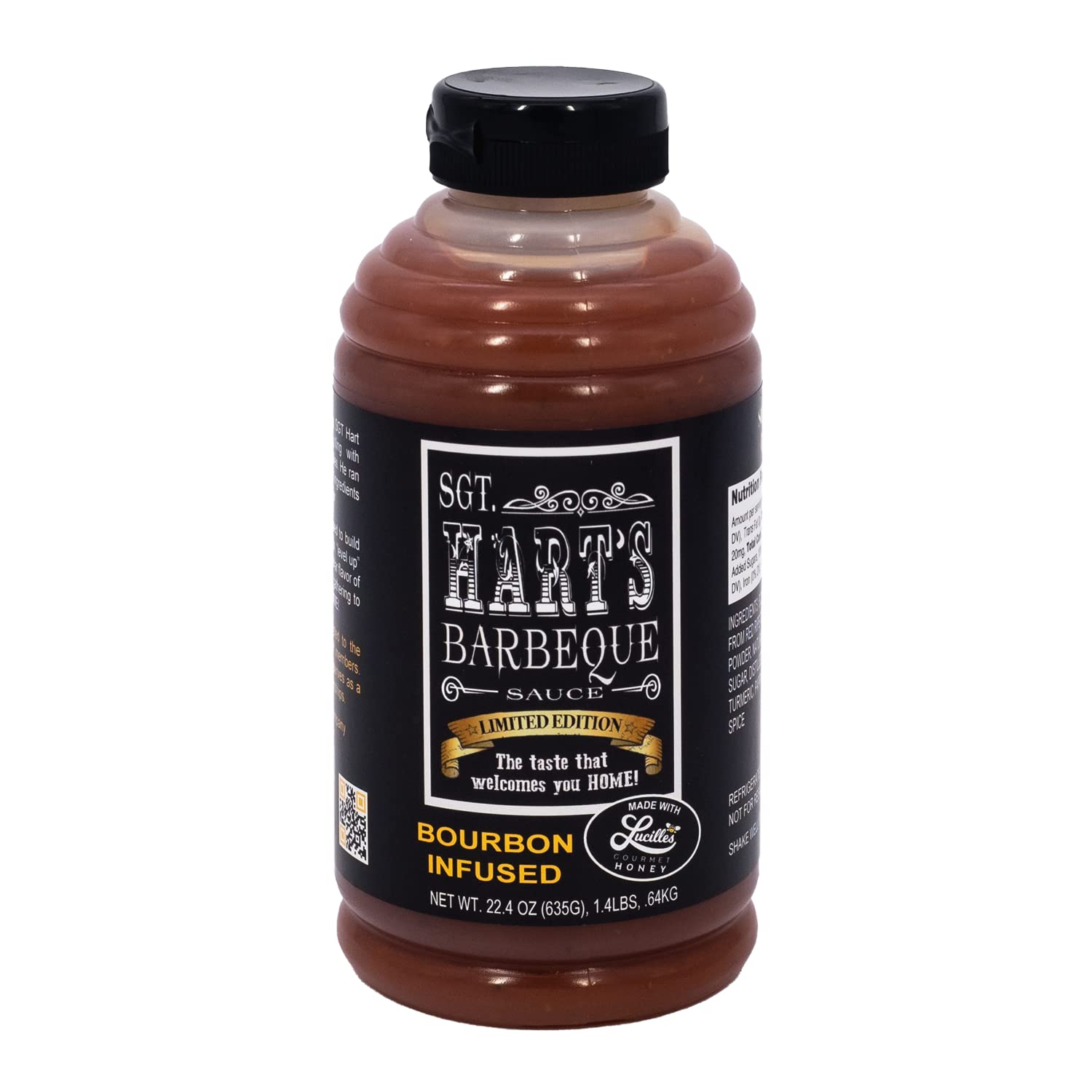 SGT. Hart’s Bourbon Infused Flavor BBQ Sauce - 22.04 OZ | Barbecue Sauce for Chicken, Beef, Pork, Seafood, Noodles, Burgers, Ribs, Grilling & Wings