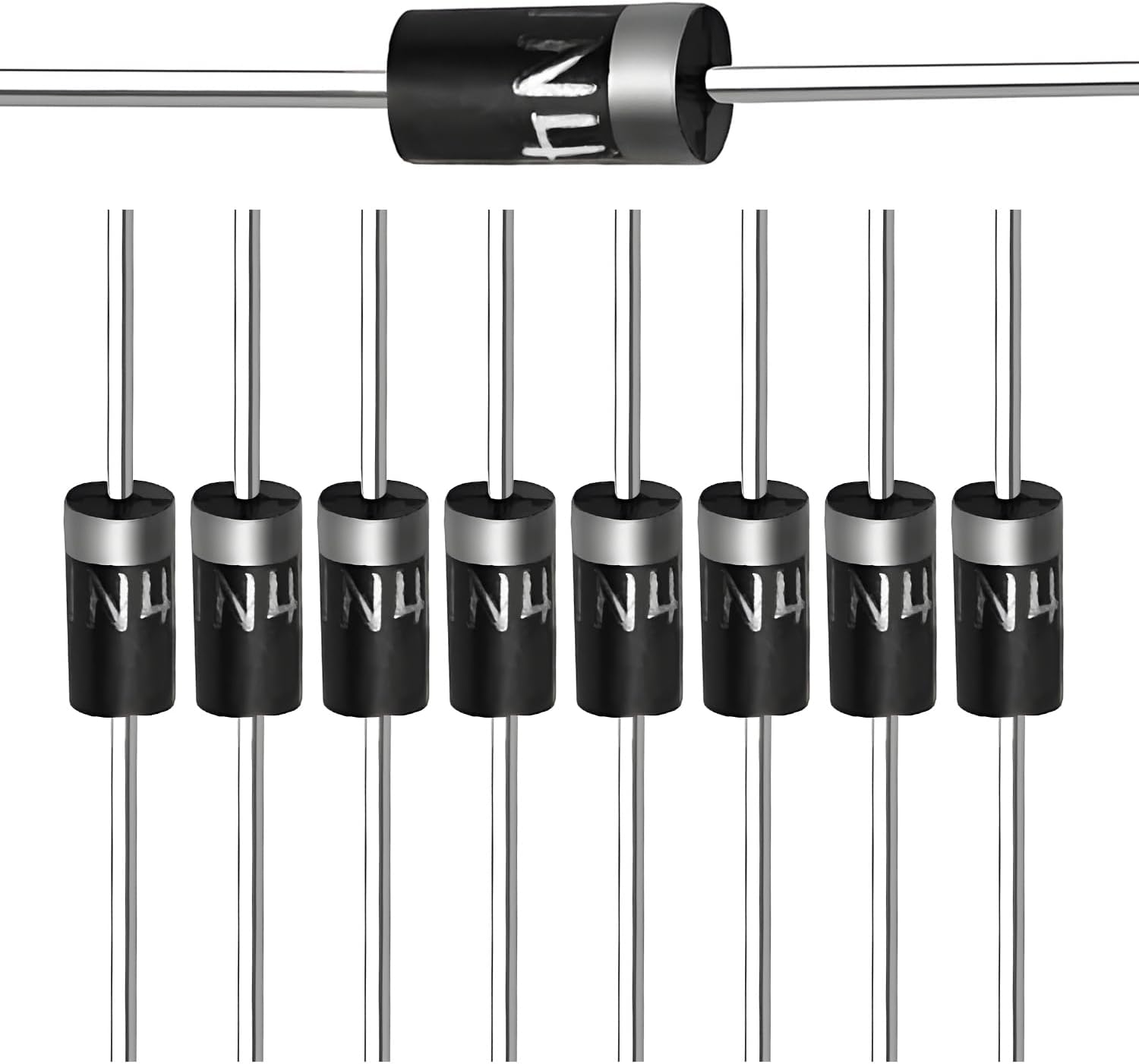 (Pack of 100 Pieces) Chanzon 1N4004 Rectifier Diode 1A 400V DO-41 (DO-204AL) Axial 4004 IN4004 1 Amp 400 Volt Electronic Silicon Diodes