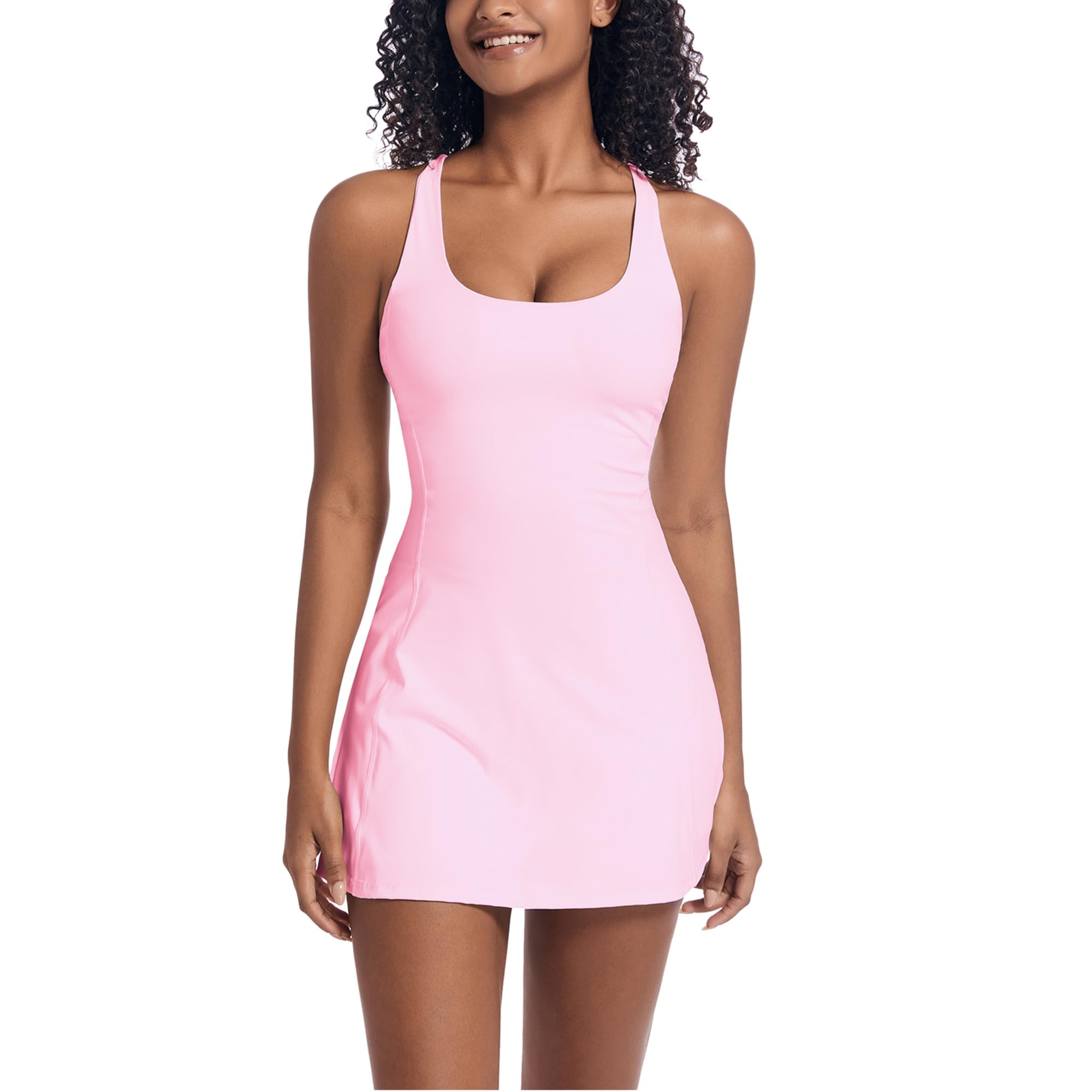 Tennis Dress for Women Workout Dress with Built-in Bra & Shorts Pockets for Athletic Exercise Golf