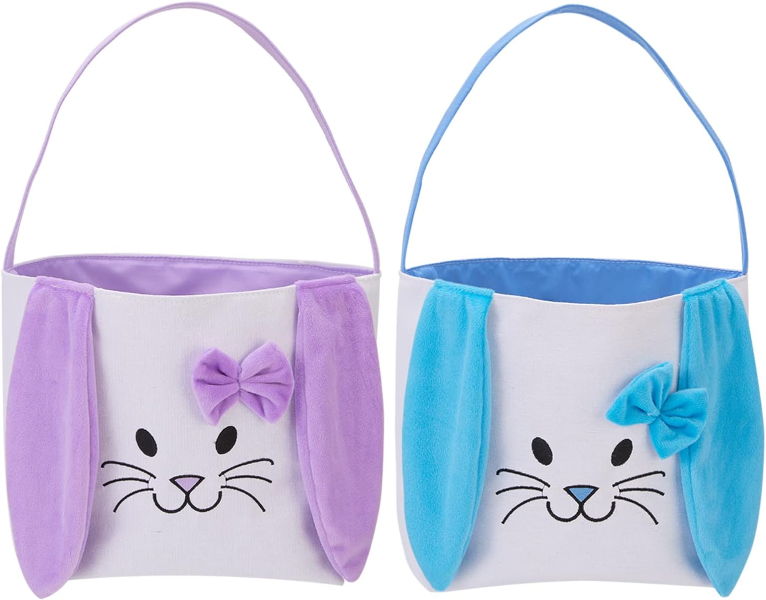 2 Pack Easter Bunny Basket Bags for Kids