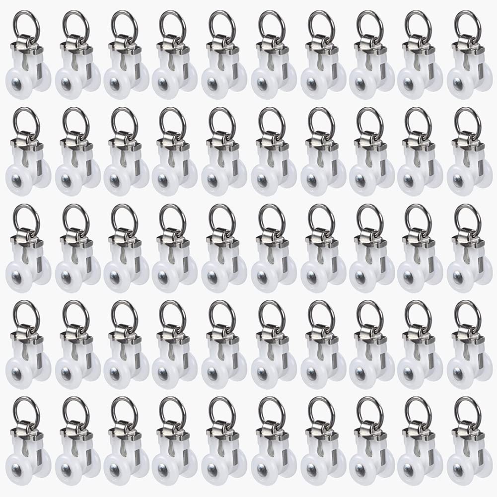ZSHINE Aluminium Alloy Curtain Rail Pulleys Runners (50 PCS)