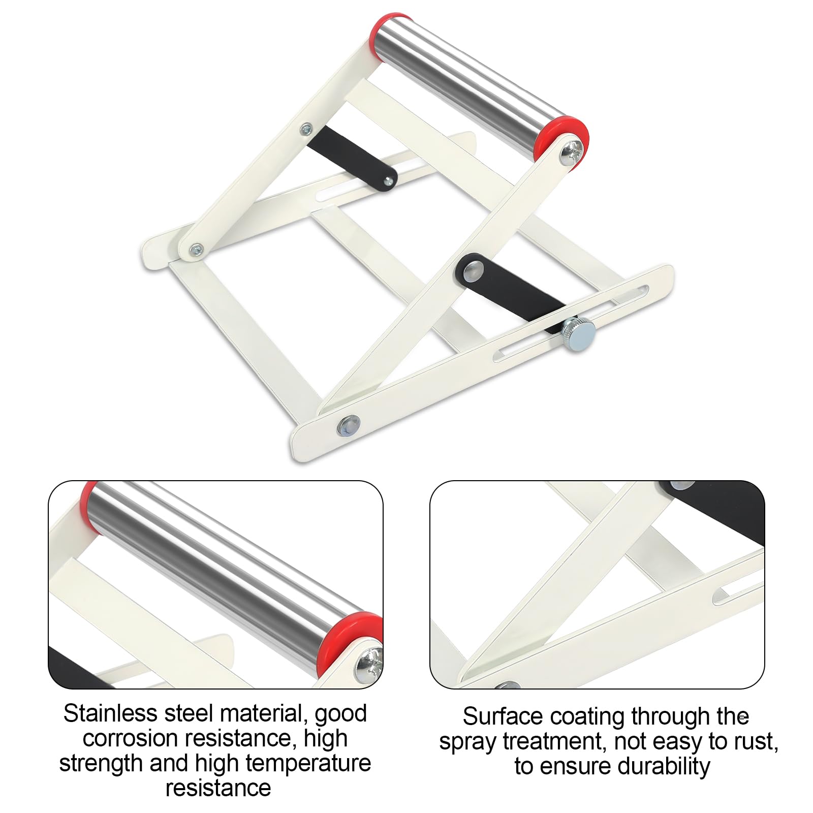TXPZOH Adjustable Cutting Machine Support Frame Table Saw Stand with Roller Height Adjustable 55-135mm Metal Cutting Machine Work Support Stand Foldable Metal Cutting Machine Attachment - Image 3
