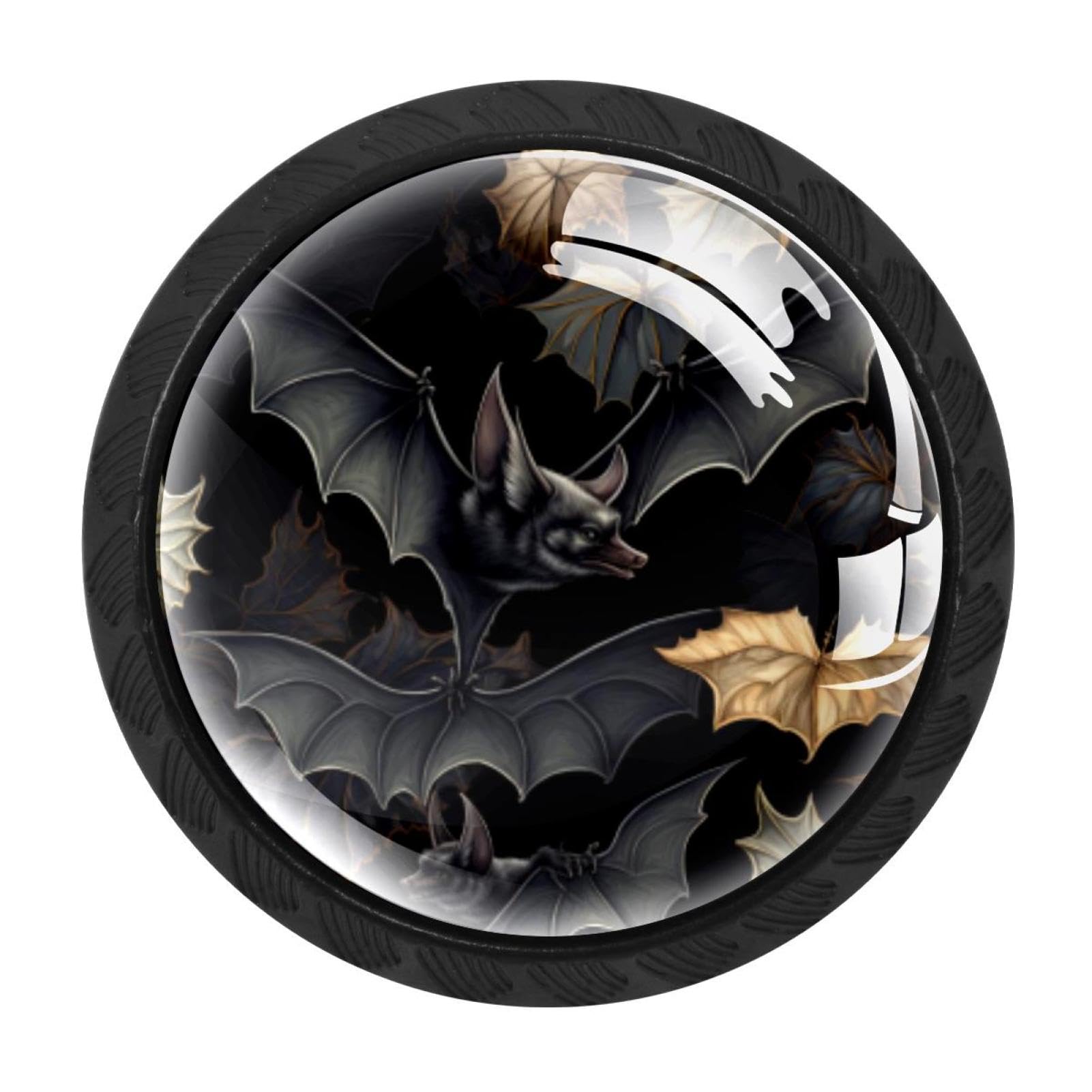 CHENZZZZ 4 Pieces Bat Drawer Knobs, 35mm Black Cabinet Knobs, Drawer Pulls and Knobs, Dresser Drawer Knobs, Cabinet Hardware Kitchen Cabinet Knobs