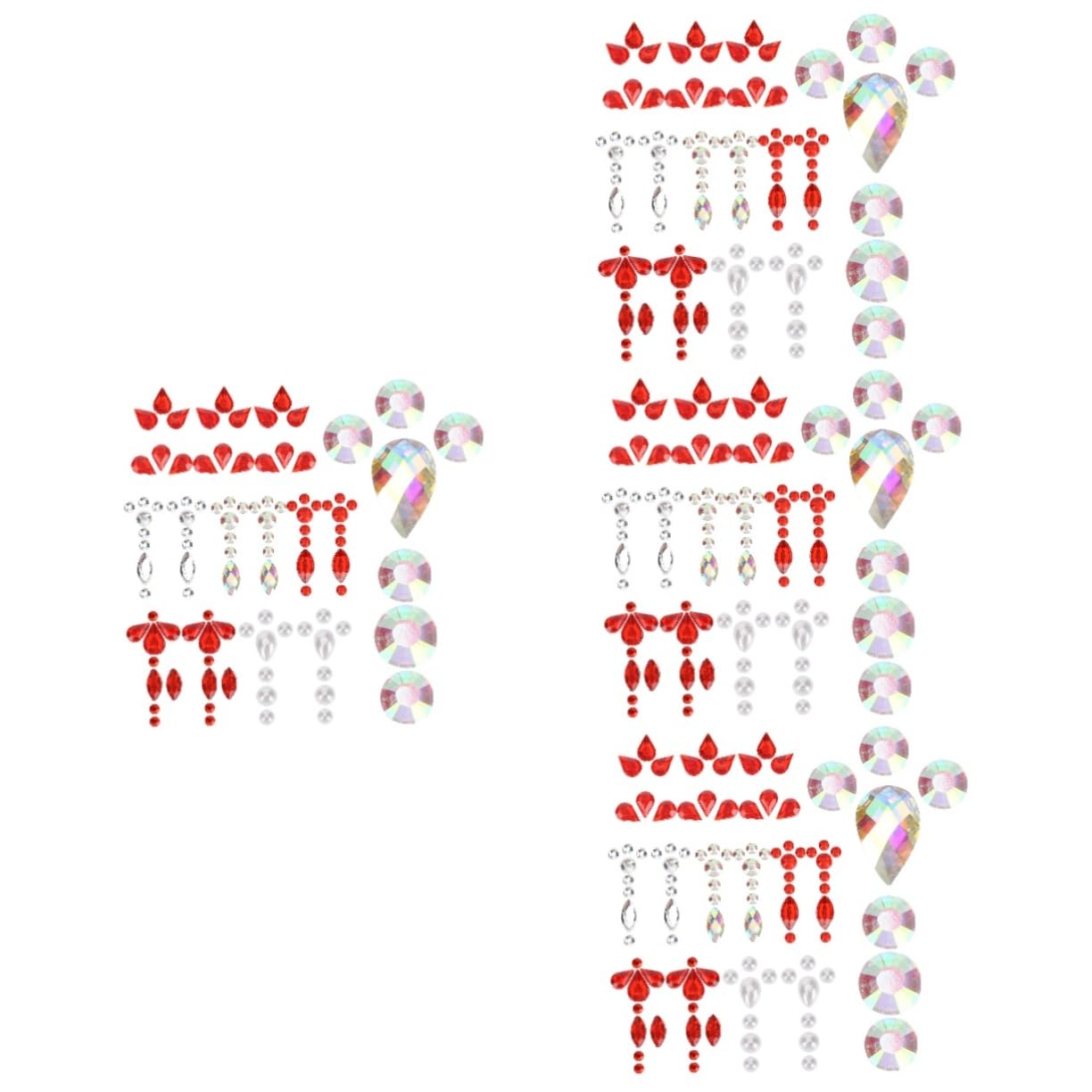Beavorty 4 Set Di Gemme Per Il Trucco Adesivi Per Festival Gioielli Decorazioni Per Gli Occhi Gioielli Per Il Corpo Per Eventi 7 Fogli * 4
