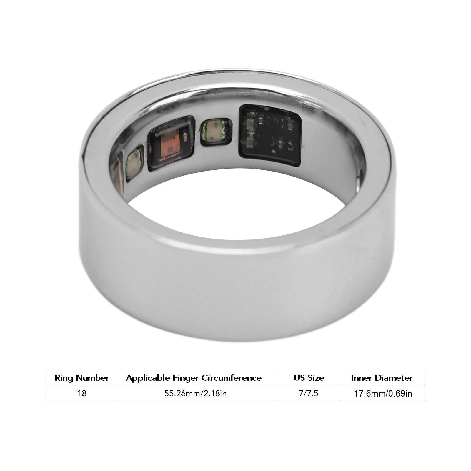 Smart Ring Health, IPX8 Bluetooth Fitness, Sleep Heart Rate Oxygen Rings for Men Women with Charging Case (NO 18)