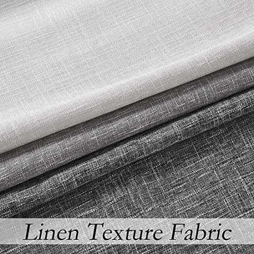 Ombre Door Curtain 100" Extra Wide Linen Ombre Gradient Print Rayon Blend Light Filtering Window Treatment For Sliding Patio Door With 14 Grommets, Cream White To Light Gray, 100" X 84", 1 Panel #TOP4