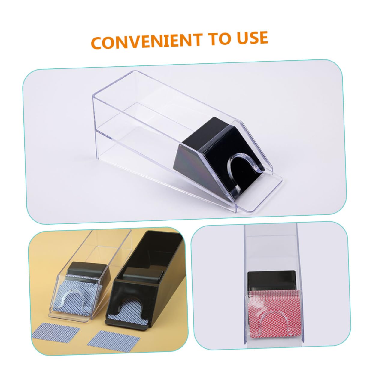 Beaupretty Distribuidor De Cartas Zapatos Portátiles Distribuidor De Tarjetas Zapatos Acrílicos Accesorio para Crupier para Tarjetas Suministros De Casa