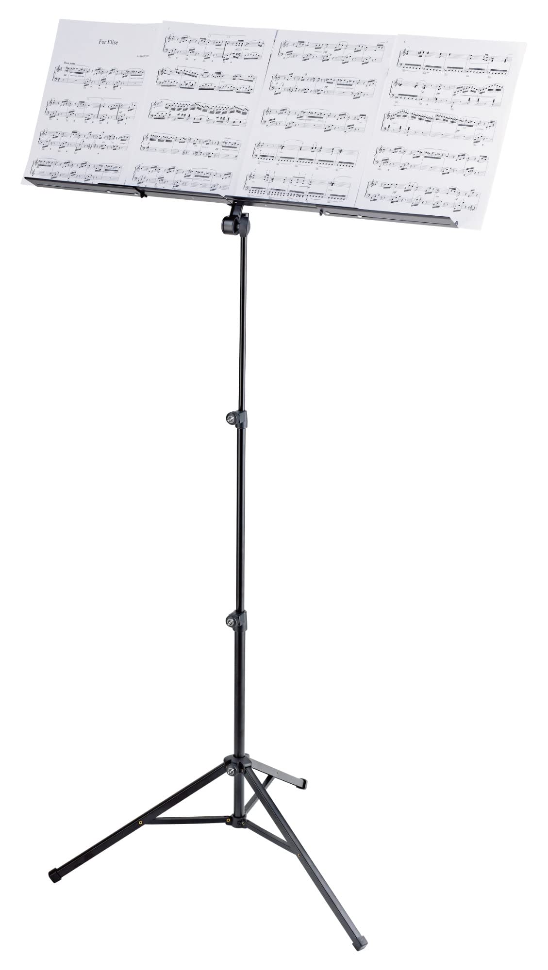 K&M 10062 Music Stand Robby Plus Set (ausziehbarer Notenständer mit Tragetasche) Schwarz