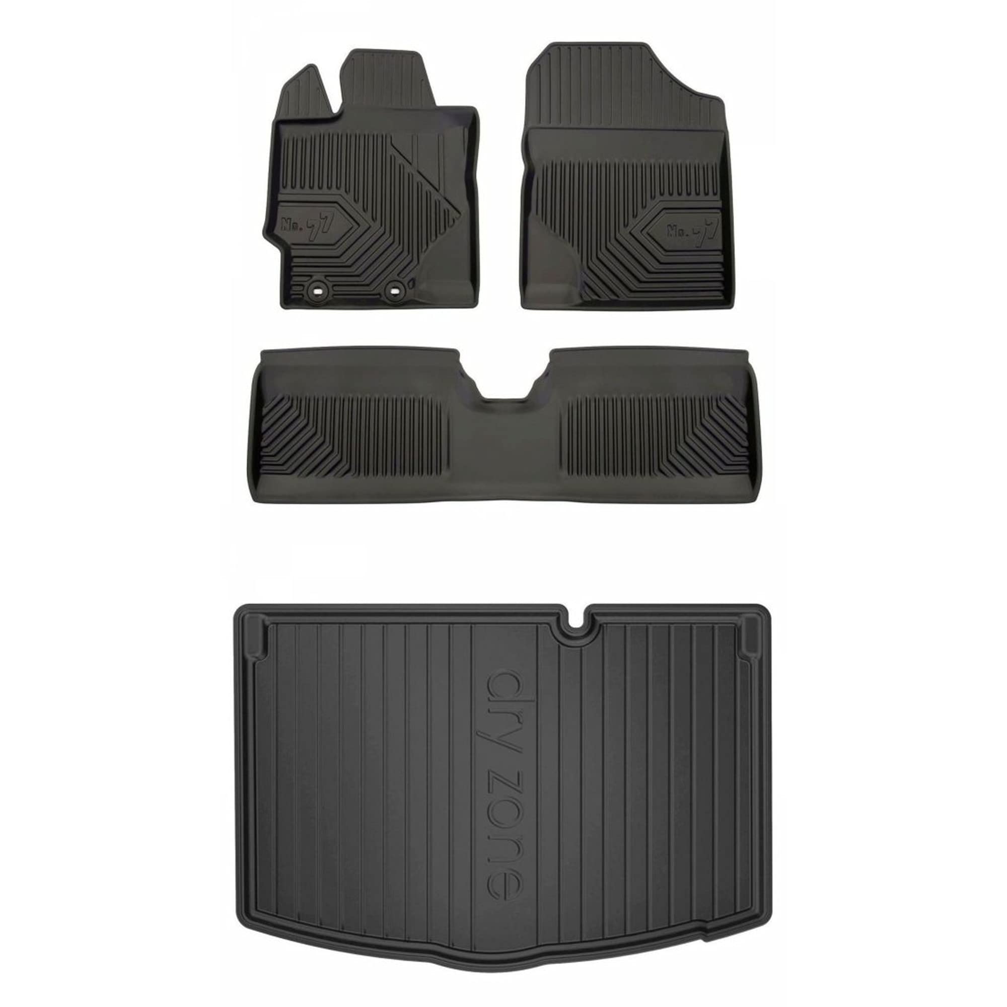 MOTOS Zestaw dywaników samochodowcyh i maty bagażnikowej do Toyota Yaris III 2011-2020 Zwiększ komfort podróży z antypoślizgową matą samochodową 3D- all-weather floor mats car, ochrona przed brudem