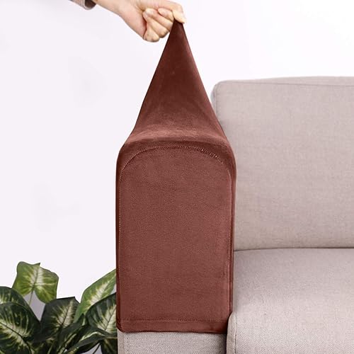 Miniatura 3 de Garneck 2 fundas de tela elástica para reposabrazos antideslizantes, de elastano, para sillón reclinable, protector de muebles, fundas para sillón,