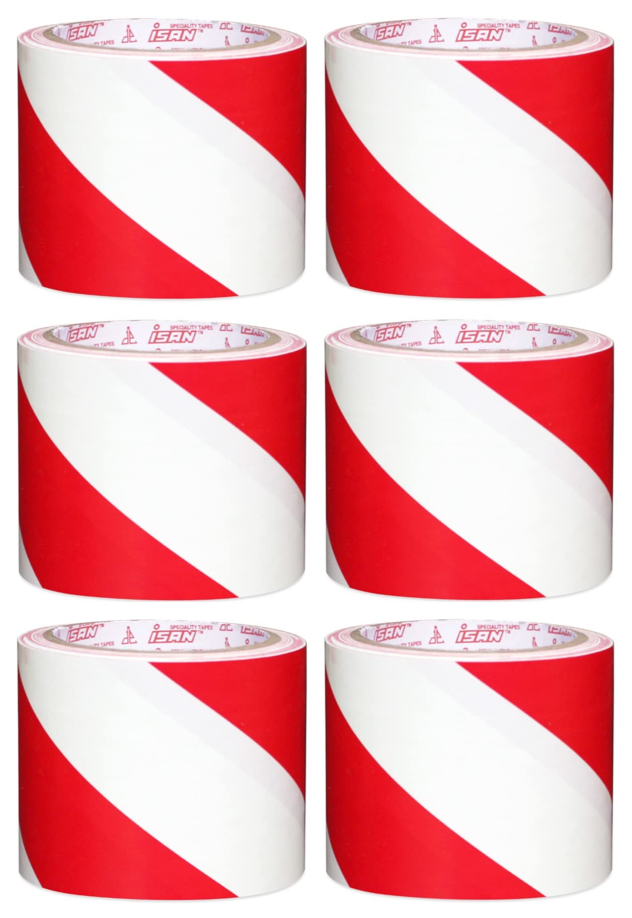 ISAN® Floor Marking Tape RED & WHITE Double Colour Striped 96mm (4" Approx) Width X 17m Length (6Pcs.) (B09P7K23RF) Amazon Price History, Amazon Price Tracker