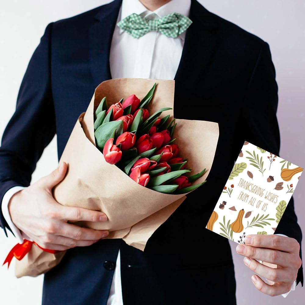 30 Pack Business Thanksgiving Cards - Employee Appreciation Cards With Envelopes