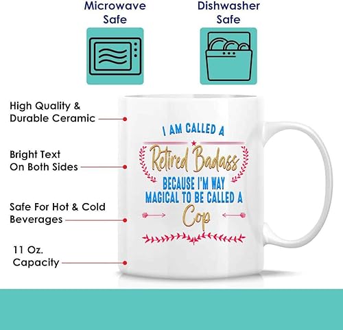 Miniatura 7 de Memorable Retired Cop Gift, Ideal Father's Day Present for a Proud Cop - Proud Cop Retired Cop 11 Oz White Ceramic Coffee Mug