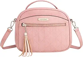 Bolsa Feminina Pequena Tiracolo Estilo Baú em Couro Sintético com Alça de Mão e Transversal removível e ajustável, Compacta e Versátil para o Dia a Dia, Trabalho, Passeio (Preto)