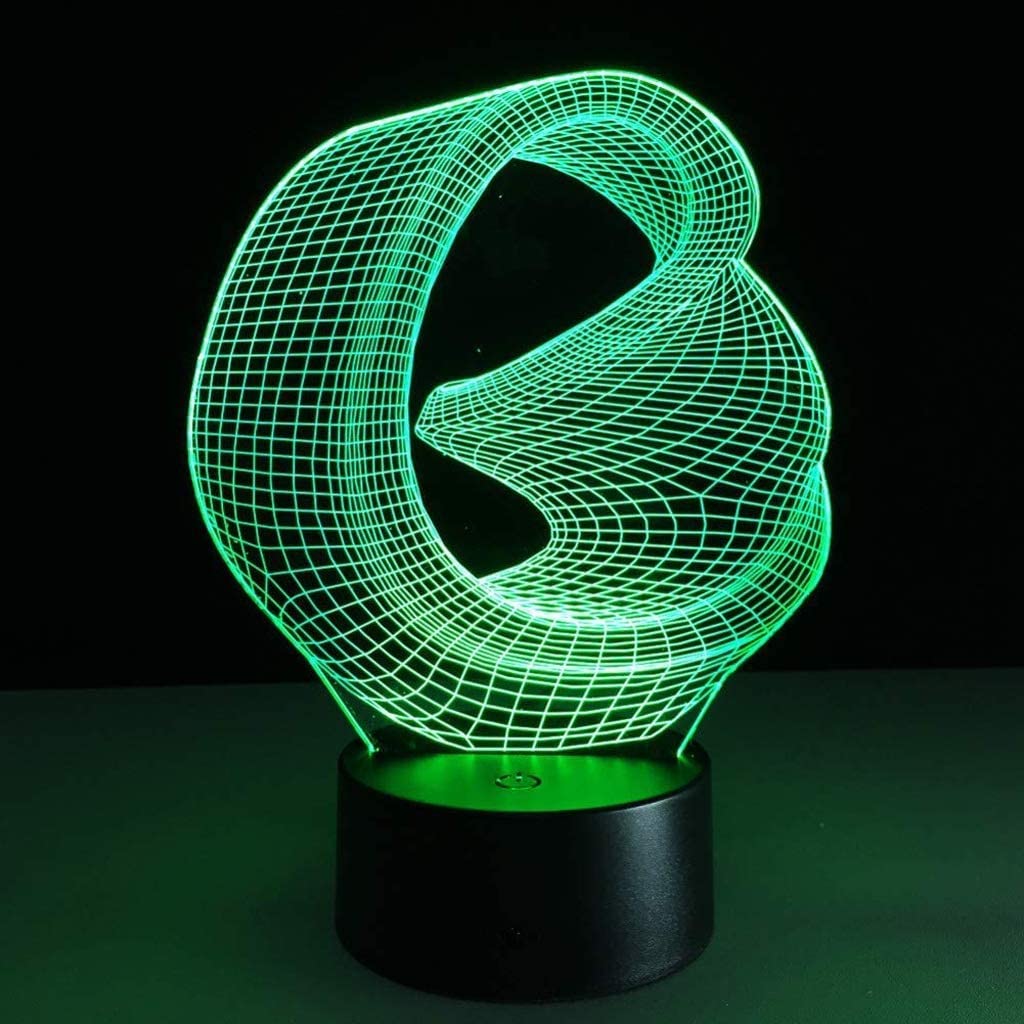 Lampe de bureau visuelle 3D pour décoration de chambre à coucher 7 couleurs changeantes