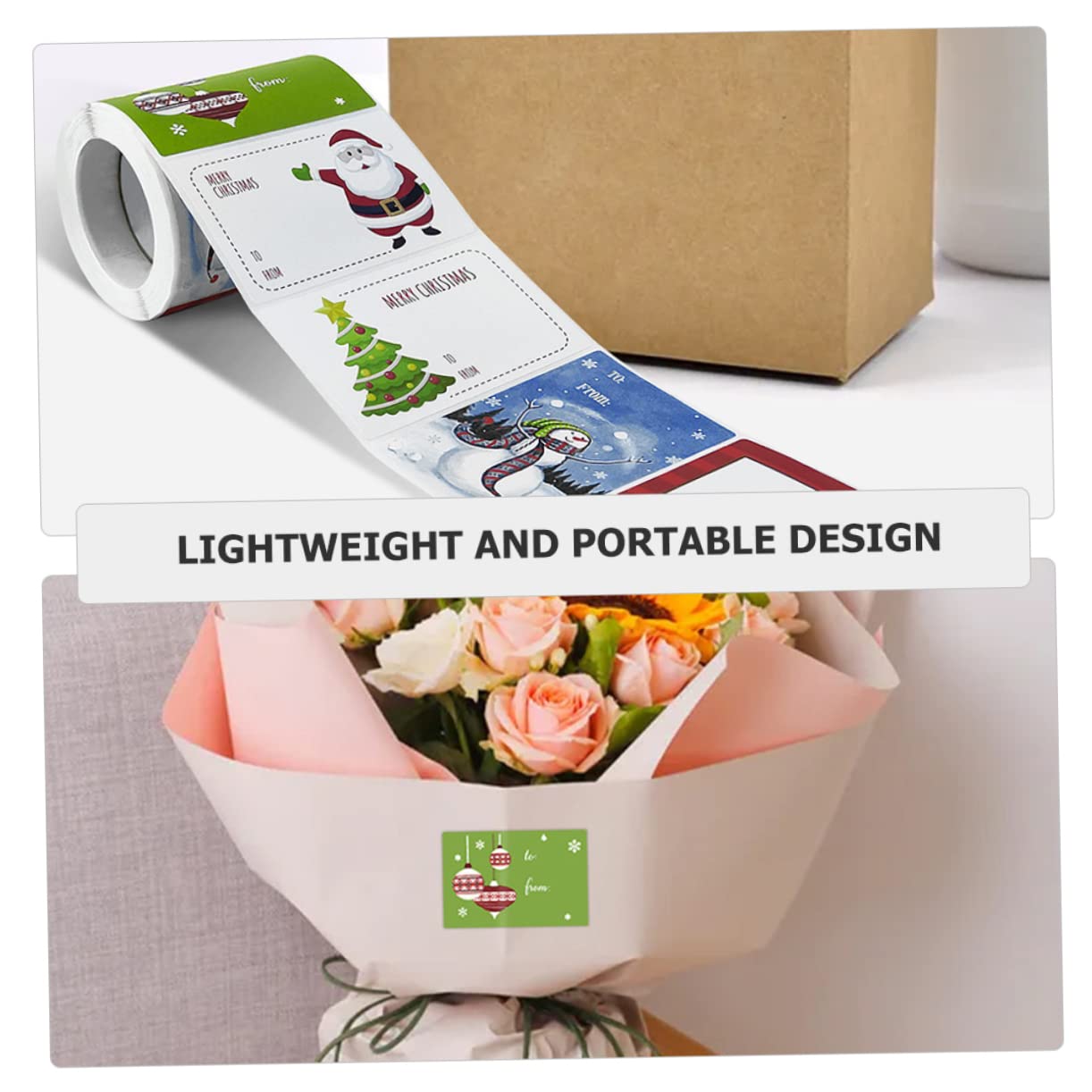 SHINEOFI 8rotoli Adesivi Natalizi Autoadesivi Per e Confezioni Etichette Festive Design Animati Per e Personalizzare e Biglietti