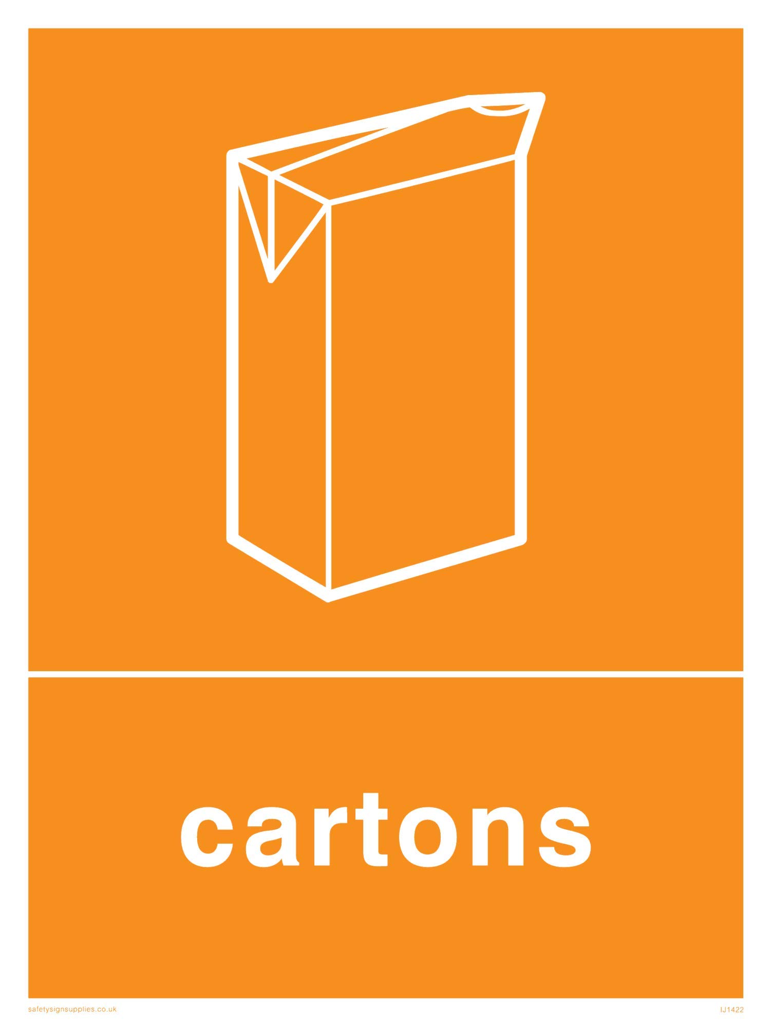 Viking Signs IJ1422-A5P-V Recycling-Cartons Sign, Vinyl, 200 mm H x 150 mm W