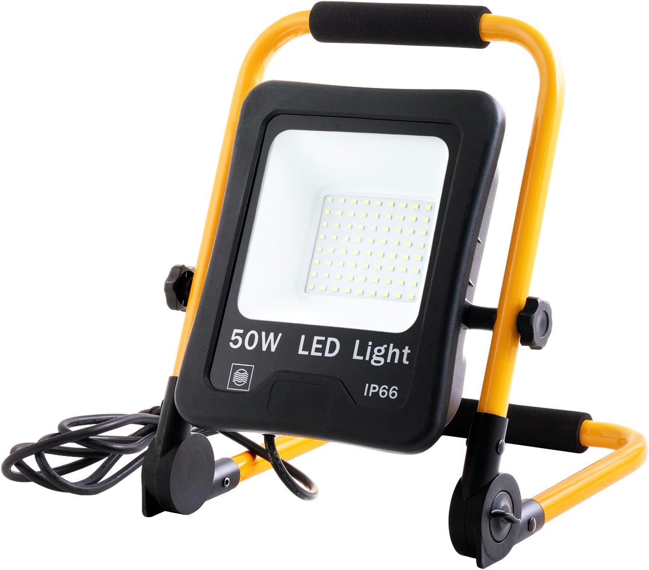LZQ Foco LED portátil de 50 W, color blanco frío, incluye soporte y asa de transporte, resistente al agua IP66