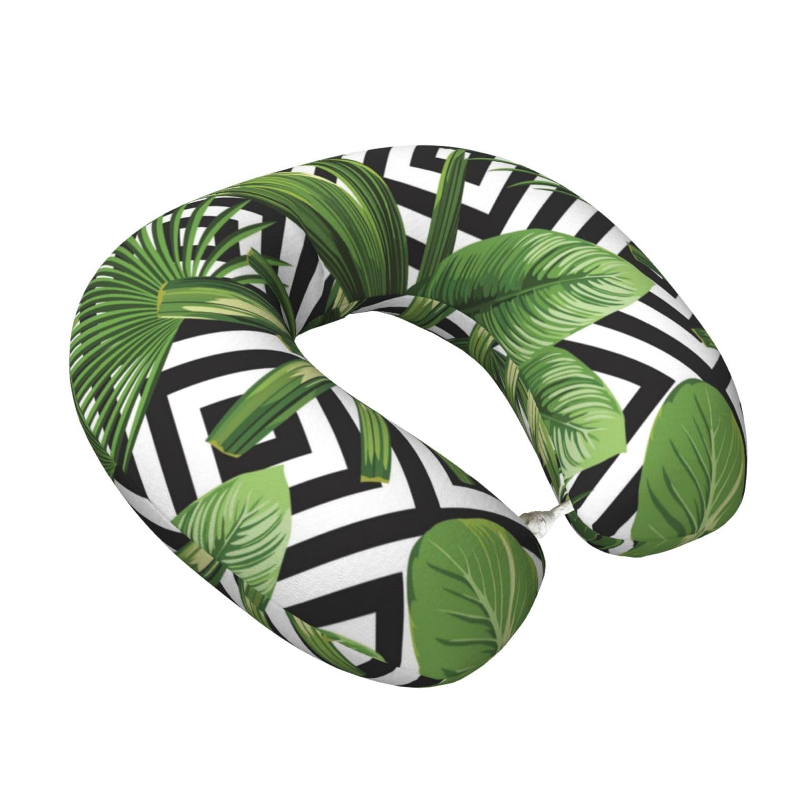 LKYMOH Print Summer Exotic Tropical Plants Tropical Pattern, Travel Neck Pillow U-Shaped Memory Neck Support Soft Comfortable With Washable Cover For Airplane Car Traveling and Office