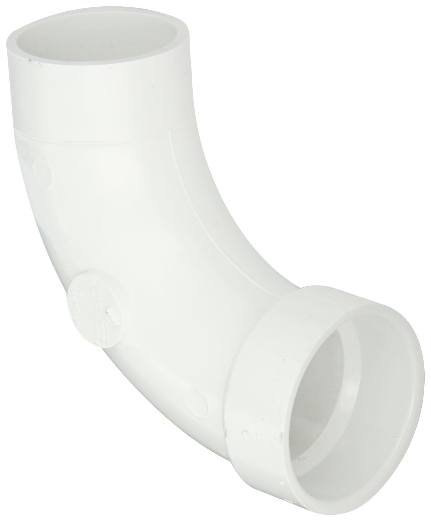 Spears PVC DWV Pipe Fitting, 1/4 Bend, Long Sweep Elbow, Hub x Spigot, Hub, 2-Inch