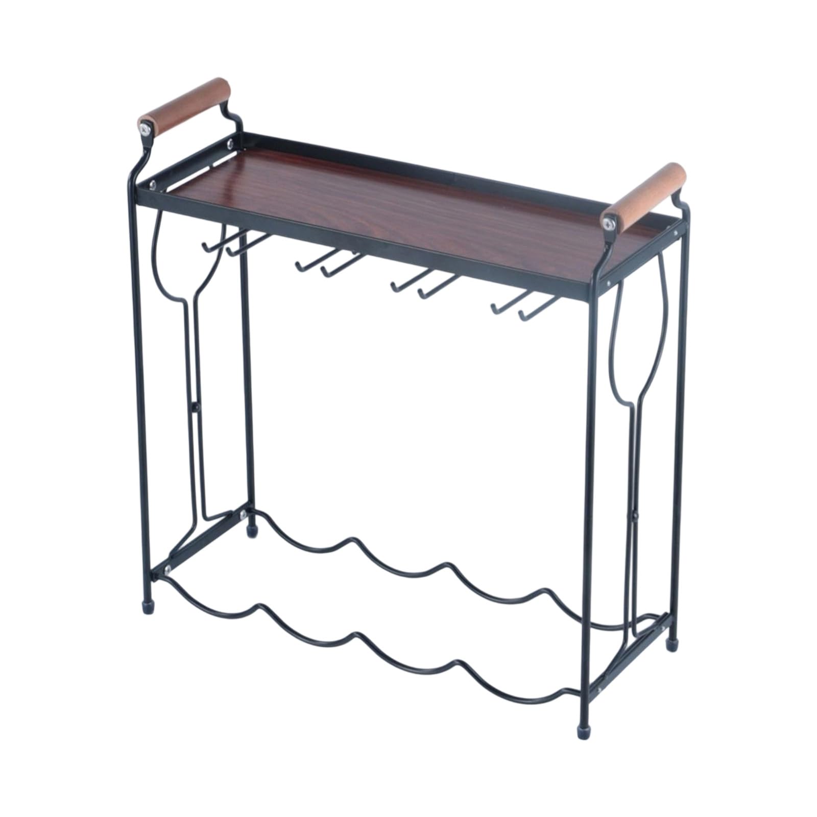 carotoe Glass Organizers Rack with Metal Frame Wood Base Quick Assembly for City Homes Kitchens Dining Room Storage Sturdy Wine Glass Storage Stand