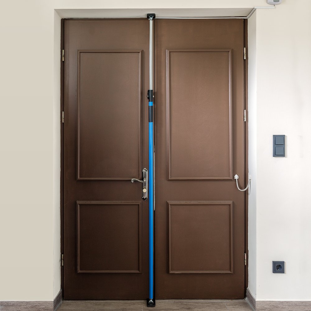 ALLEGRA Fenstersicherungsstange ohne Bohren 160–290 cm – Verstellbare Teleskopstange zur Fenster- & Türsicherung, sichtbare Abschreckung (Blau)