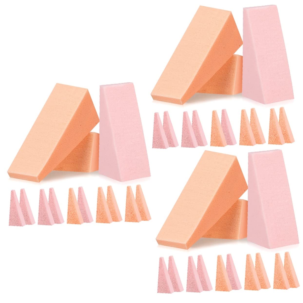Lot De 3 Éponges De Maquillage Triangulaires Pour Le Visage Le Blush Le Fond De Teint 96 Pièces X 3