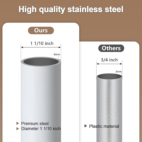 Miniatura 5 de Barra de armario – Barra de armario ajustable de 29 a 45 pulgadas para colgar ropa, postes resistentes para colgar armario con soportes, barra de