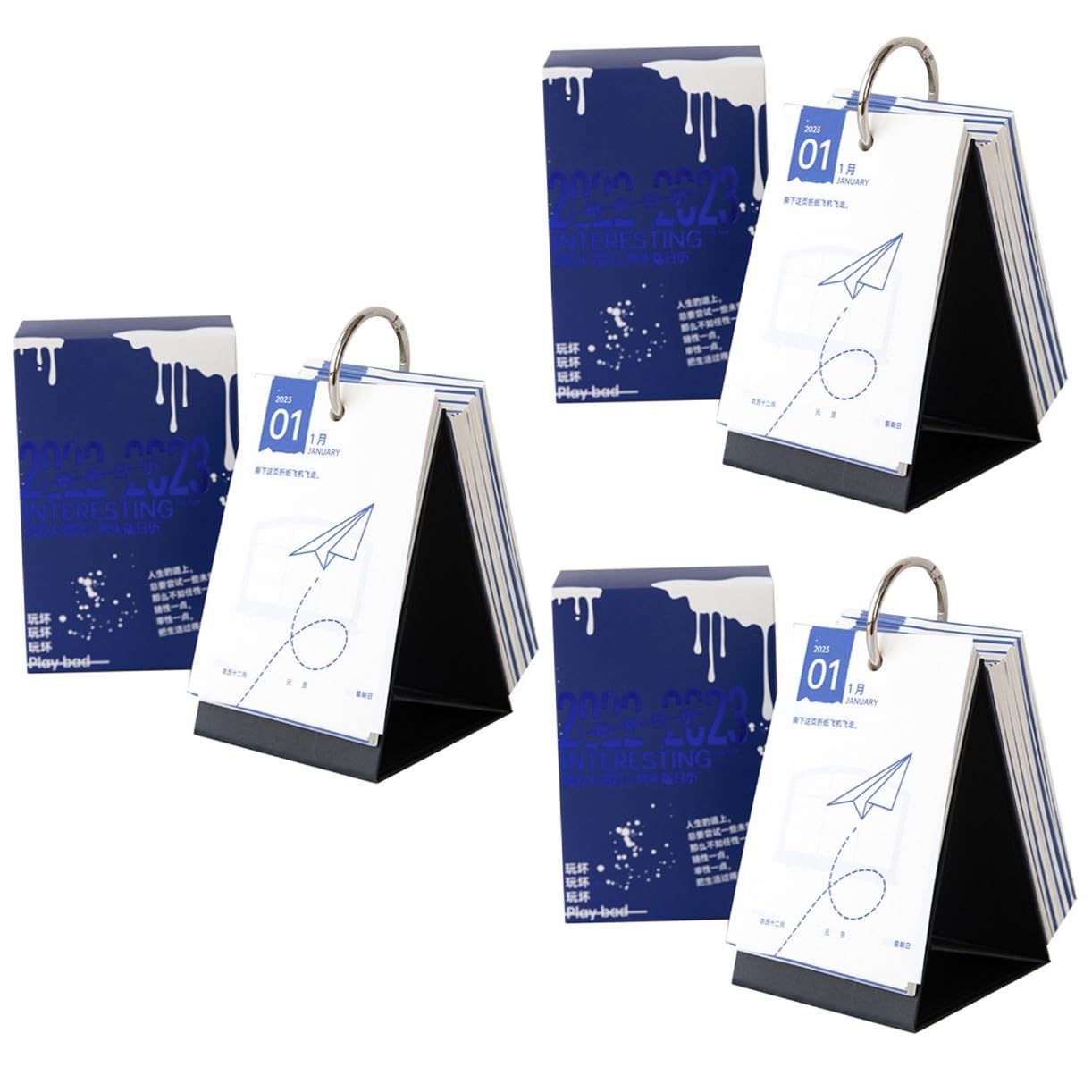 VILLCASE 3stücke Desktop Kalender Mit Abreißbaren Kreativer Tischkalender Für Home Office Spaß Einfache Handhabung Und Zu Weihnachten Und Neujahr