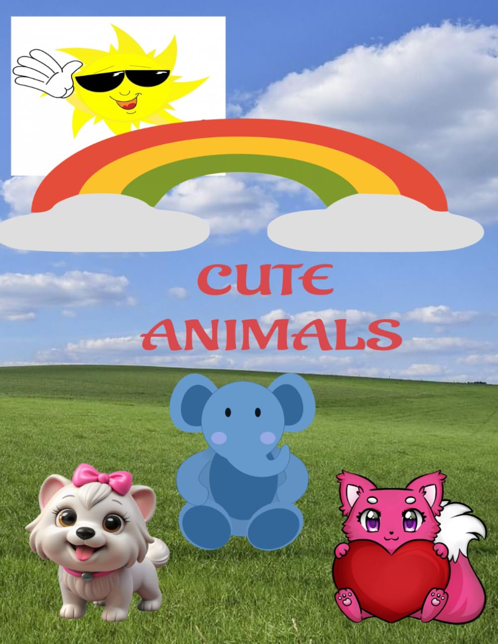 Animals Cute & Funny : Bold Easy Coloring Book for kids and Adults