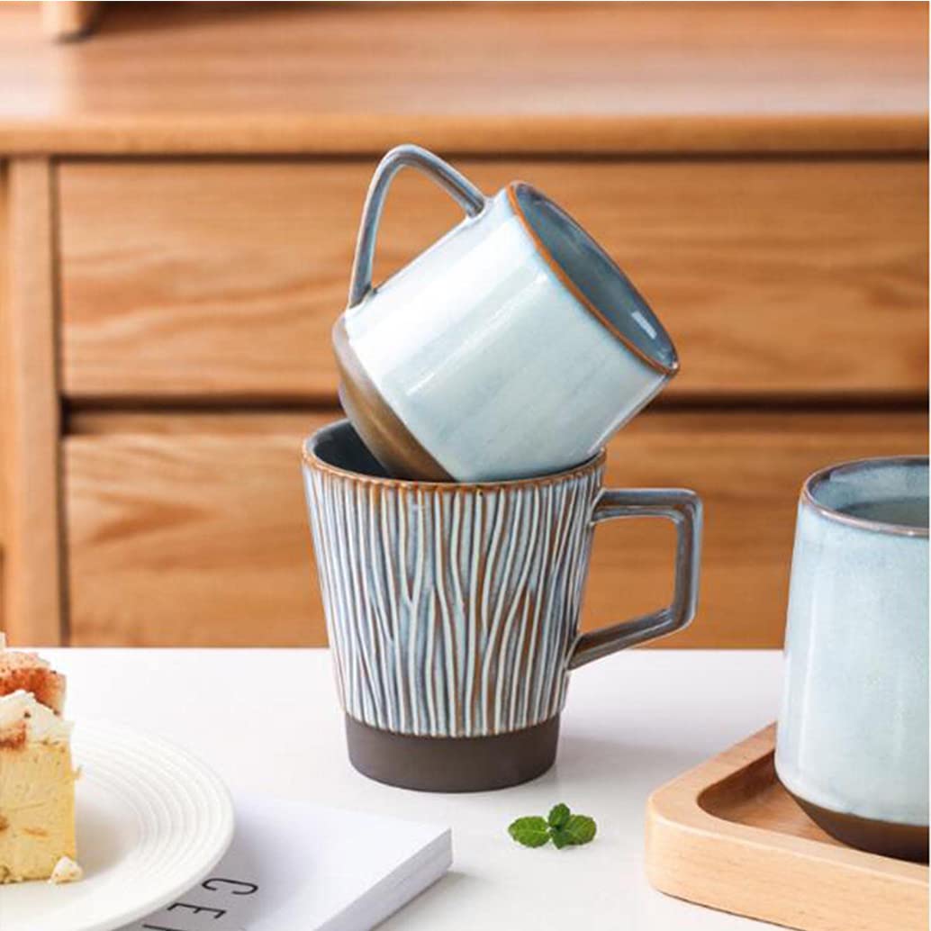 Japoński ceramiczny kubek do kawy w stylu vintage z uchwytem, ceramiczny kubek porcelanowy kubek do kawy mleka herbaty herbaty prezent dla kobiet do biura, do kuchenki mikrofalowej i zmywarki 250 ml