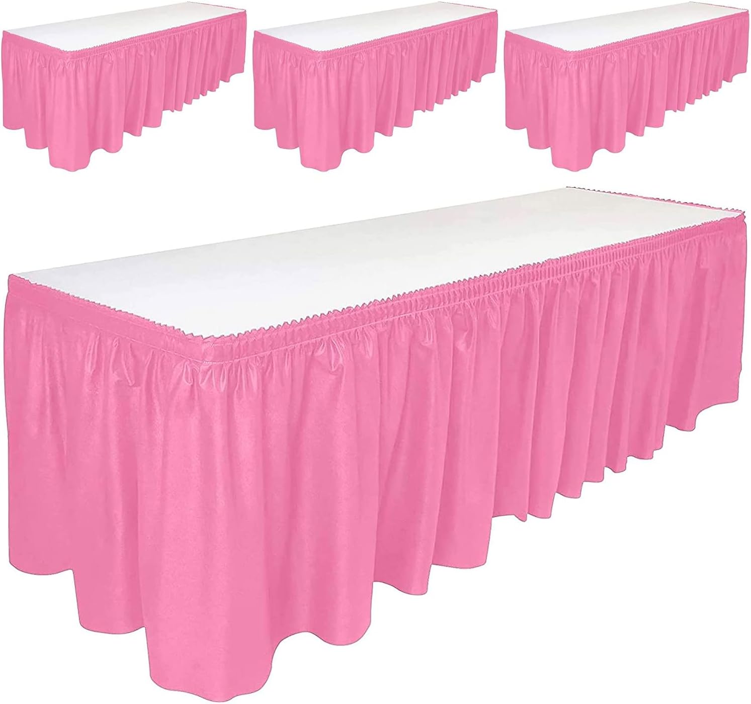 DecorRack 4 Table Skirts, 29 in x 14 ft BPA Free Plastic