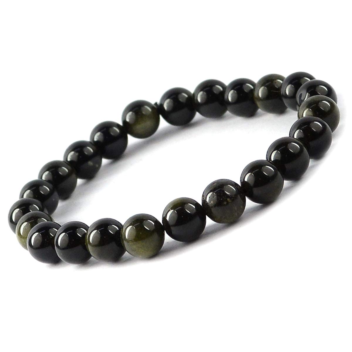 Reiki Crystal Products Eye Obsidian Bracelet Natural Crystal Stone 8Mm Beads Bracelet Round Shape For Reiki Healing And Crystal Healing Stone For Unisex Adult (Color : Black) (B08Q322GJY) Amazon Price History, Amazon Price Tracker